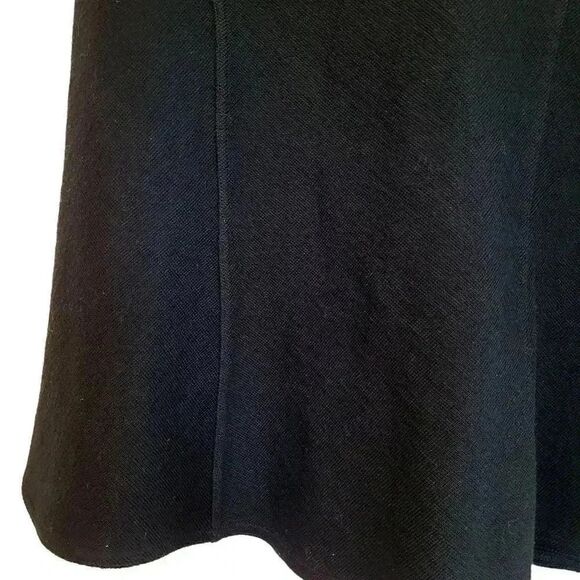 Leifsdottir Women's Black Wool Tight Knit Pull On Skirt w Front Bow - Picture 6 of 8